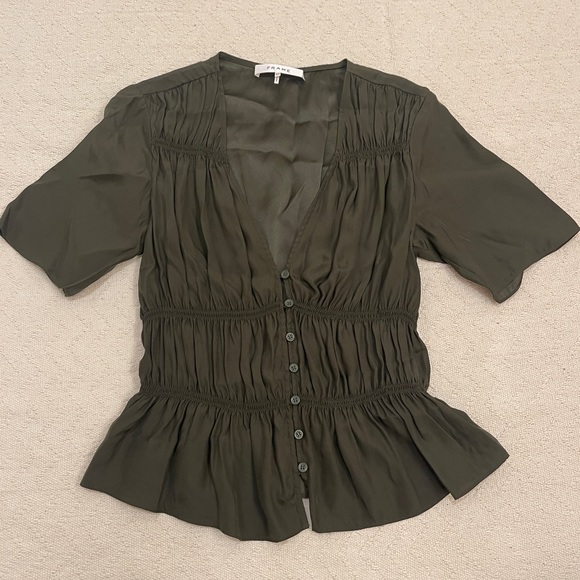 Frame Ruched Silk Top - Picture 5 of 5